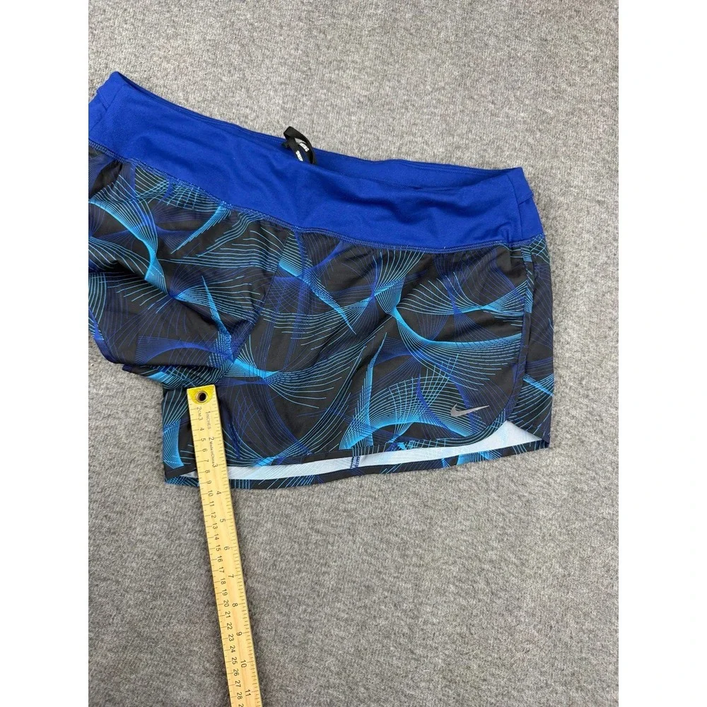 Nike‎ Flex Rival Running Shorts Women's XL Blue Abstract Print Lined Athletic